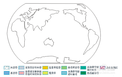 世界气候分布的简笔画