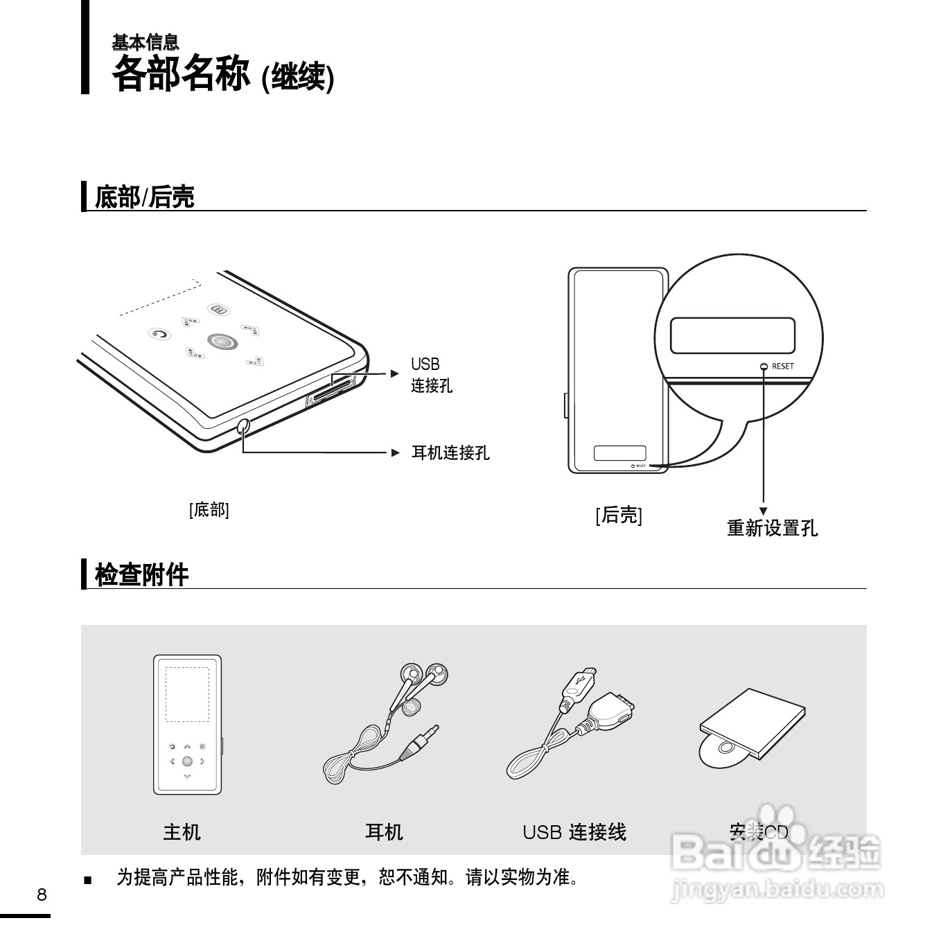 三星YP-K3 MP3播放器使用说明书:[1]