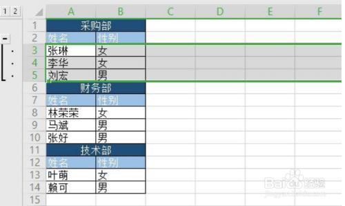 wps2019表格如何快速创建分组？