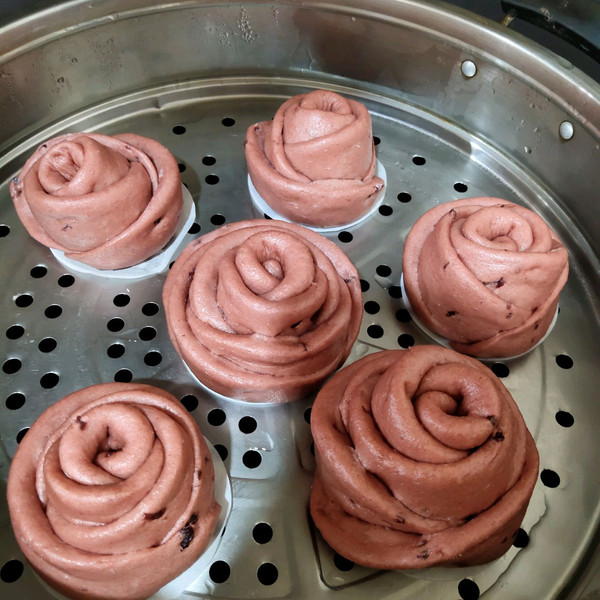 蔓越莓玫瑰花馒头