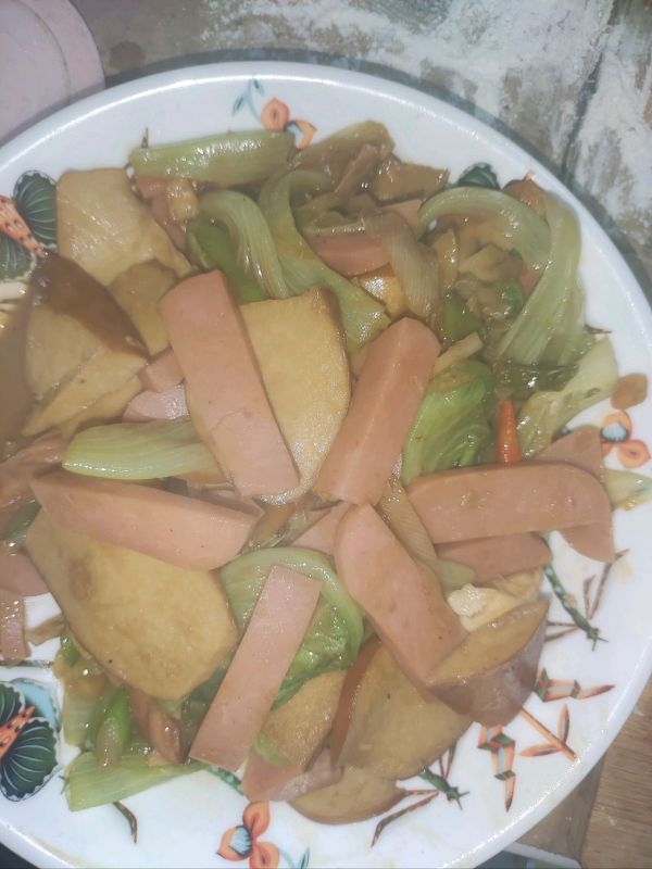 素鸡豆干炒火腿