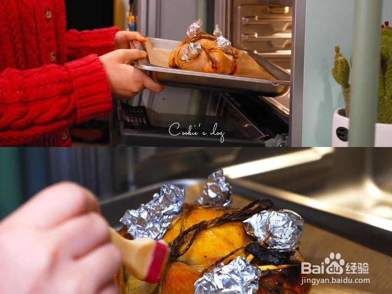 会爆汁的圣诞果蔬烤鸡的做法