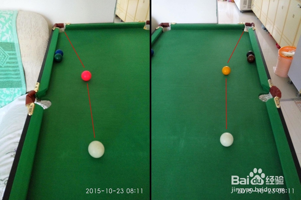用最低成本练习台球进球点记忆和击球姿势方法