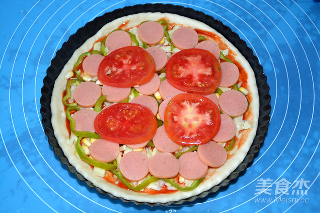 火腿杂蔬披萨