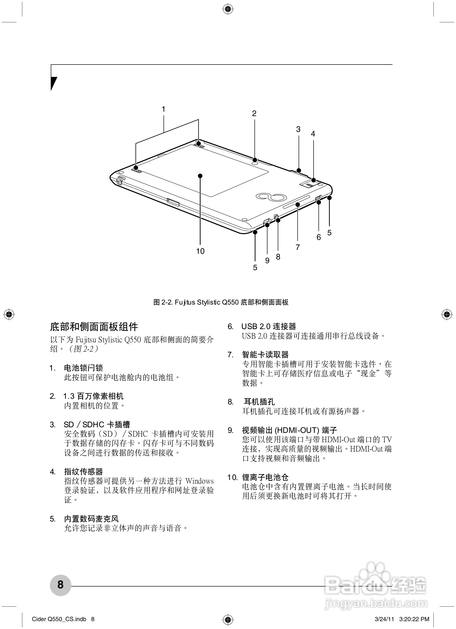 富士通STYLISTIC Q550笔记本电脑使用说明书:[2]
