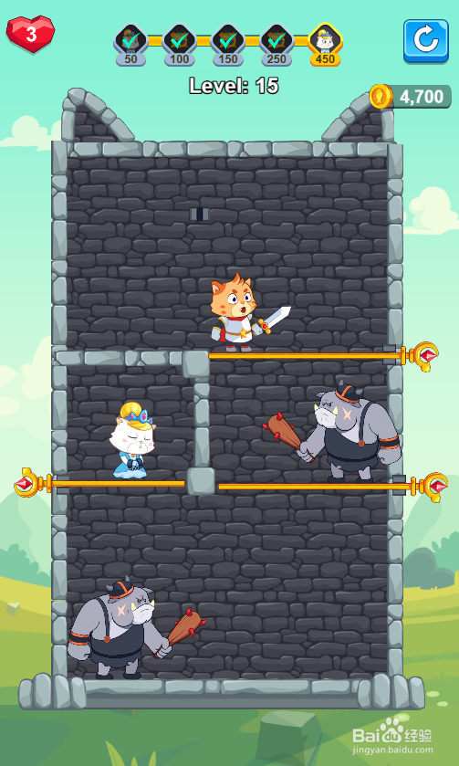 怎样通过Super Kitty Rescue的Level 15?