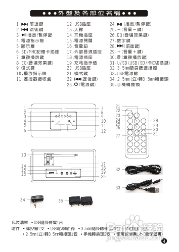 旺德电通WD-6208U USB/MP3/FM随身音响说明