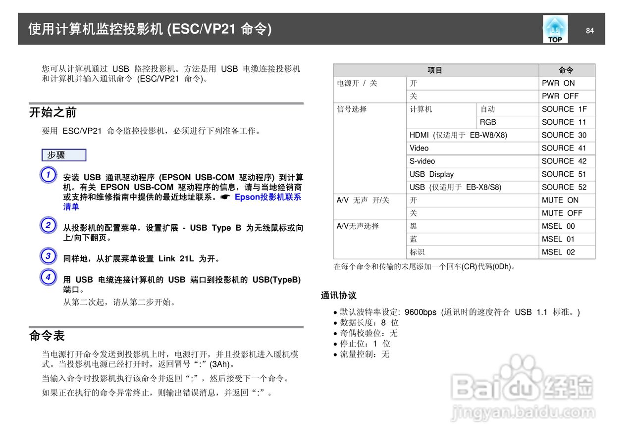 爱普生EB-S7投影仪使用说明书:[9]