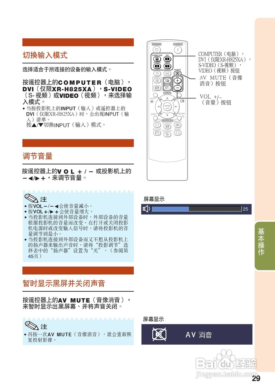 夏普XR-M825XA投影机使用说明书:[3]