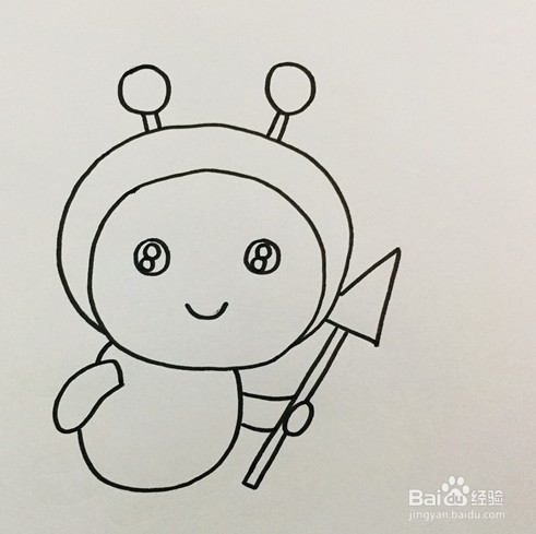 简笔画系列-怎么画卡通小蜜蜂简笔画