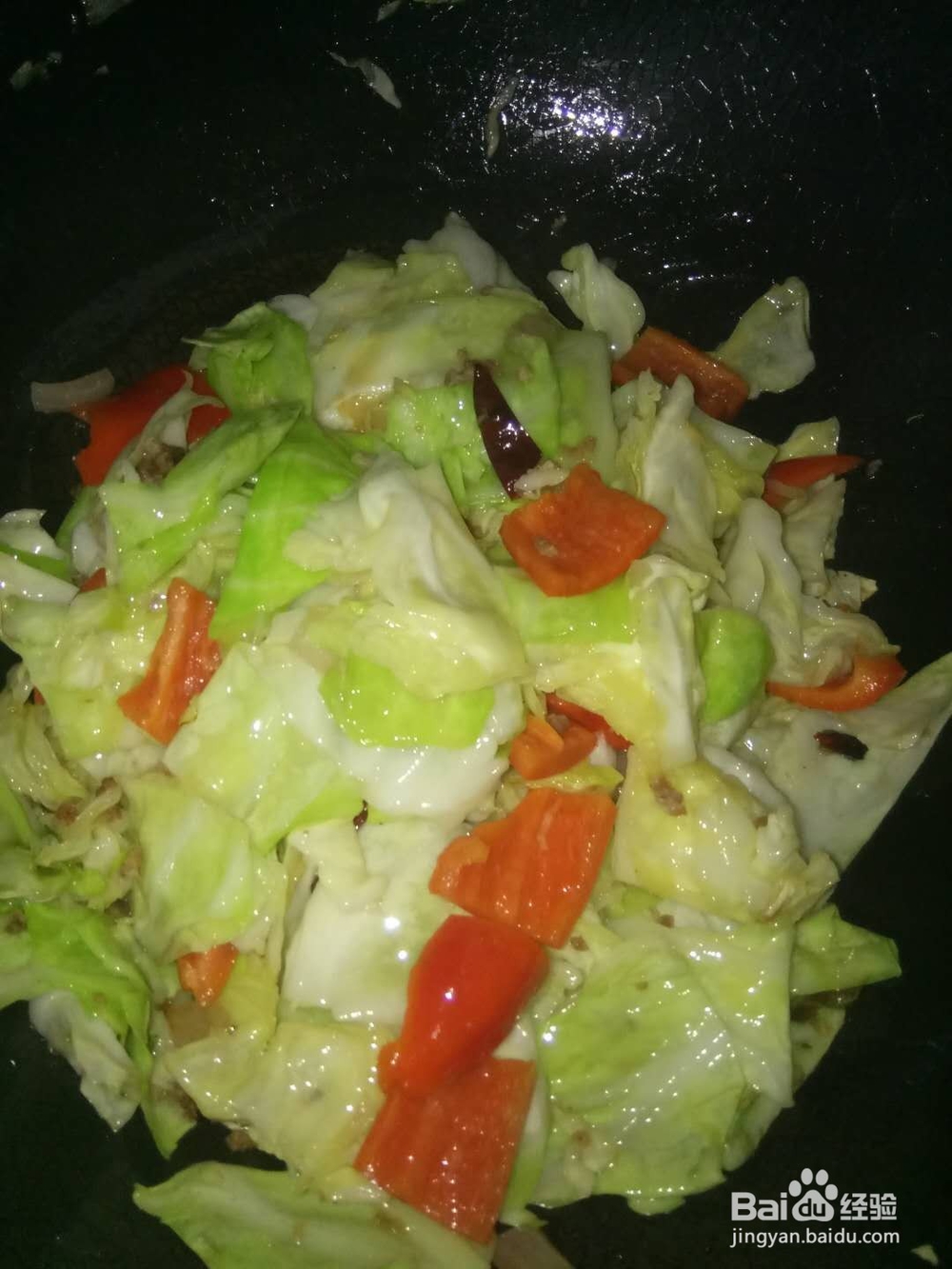 肉末牛心菜炒红椒