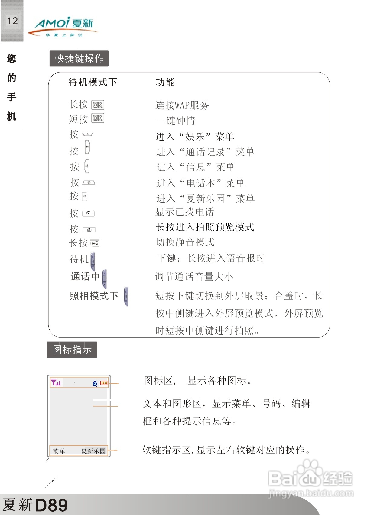 夏新D89手机使用说明书:[2]