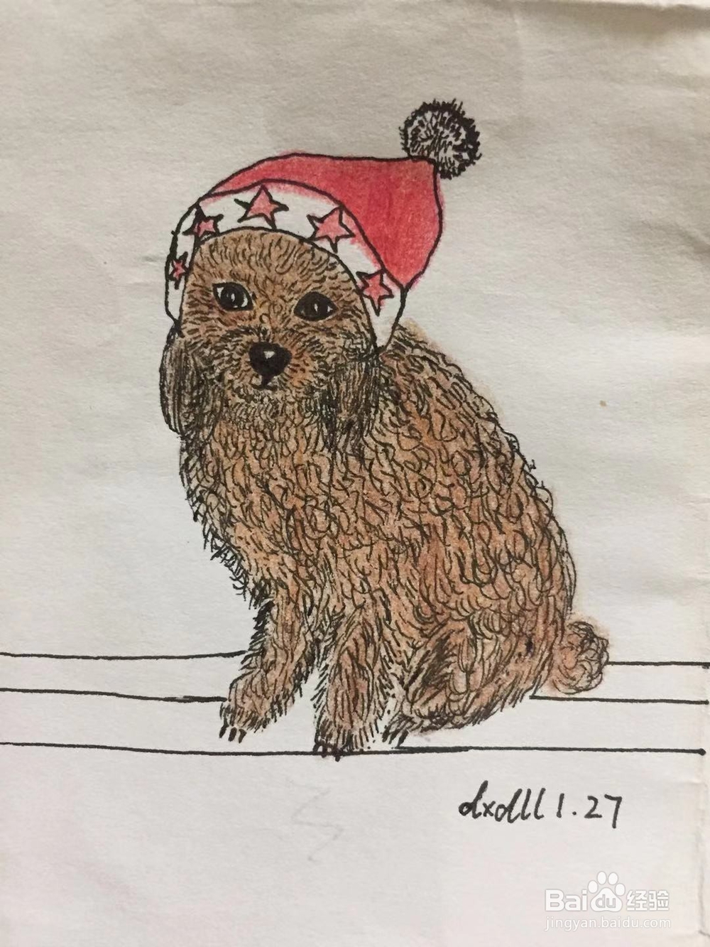 插画教程之圣诞泰迪狗