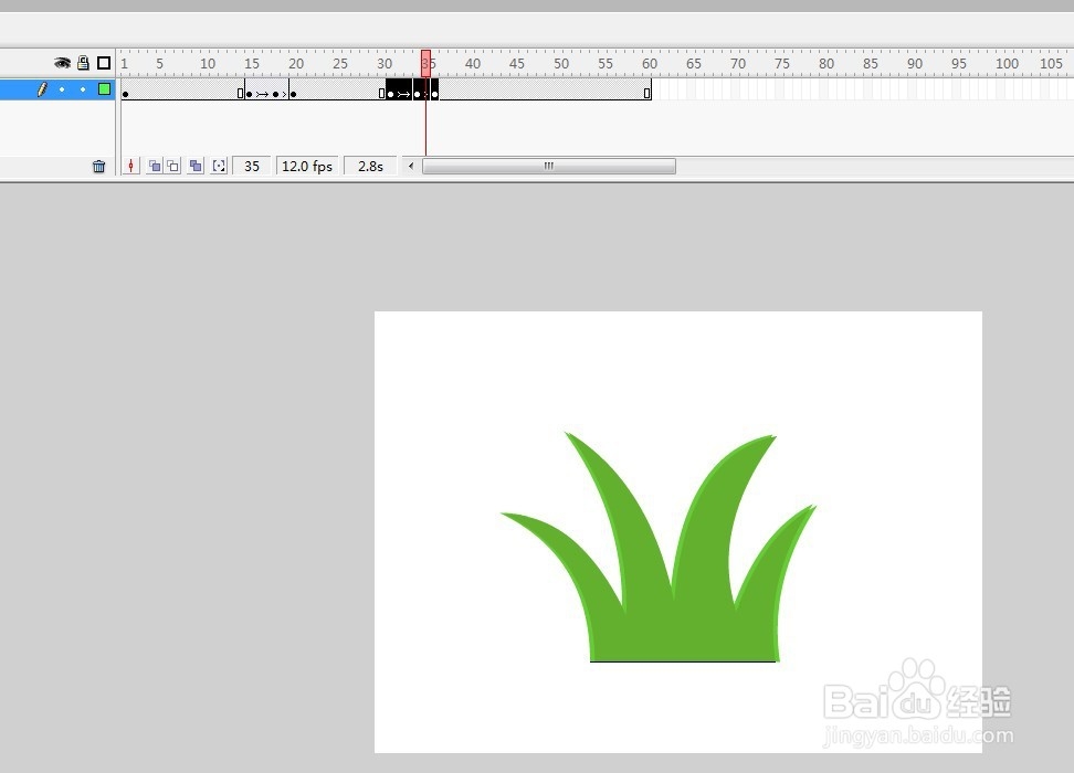 flash绘制植物随风摆动的动画