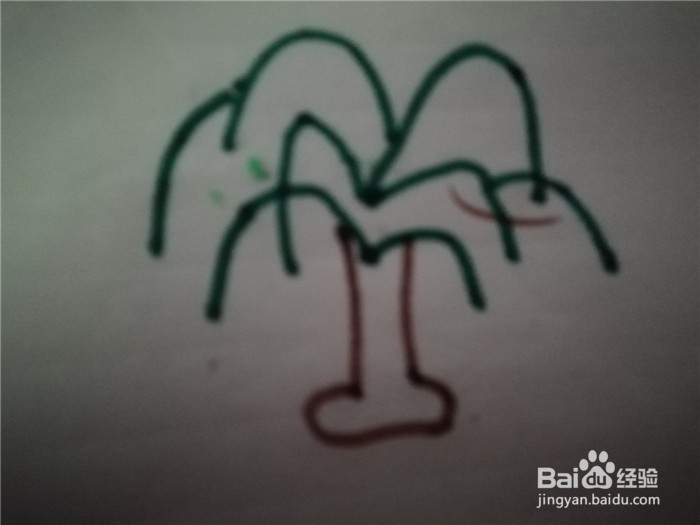 如何用简笔画画柳树