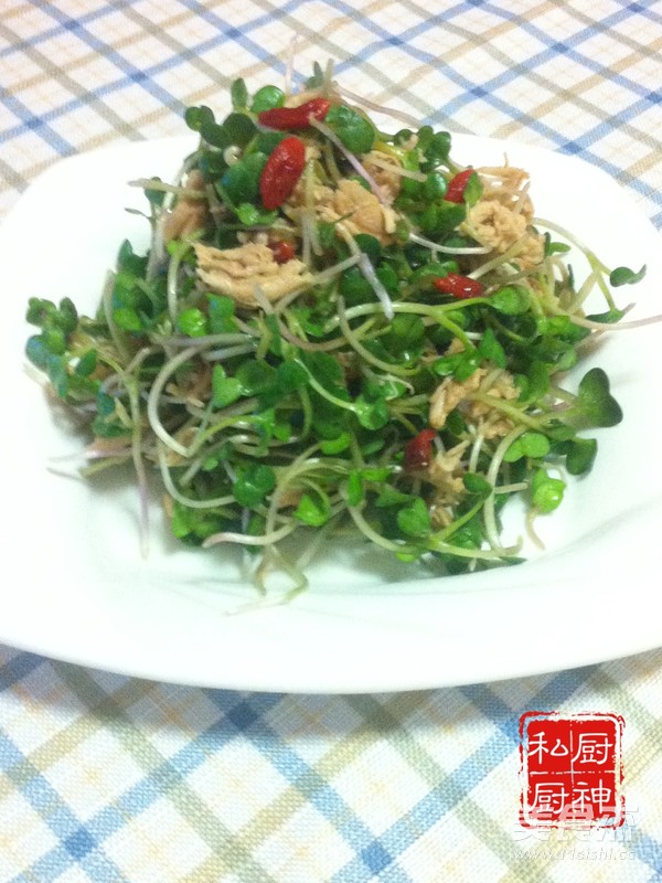 鸡丝萝卜苗的做法