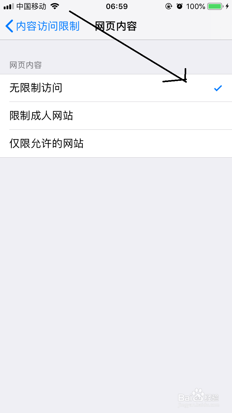 iphone预览网页如何设置成只允许打开的页面