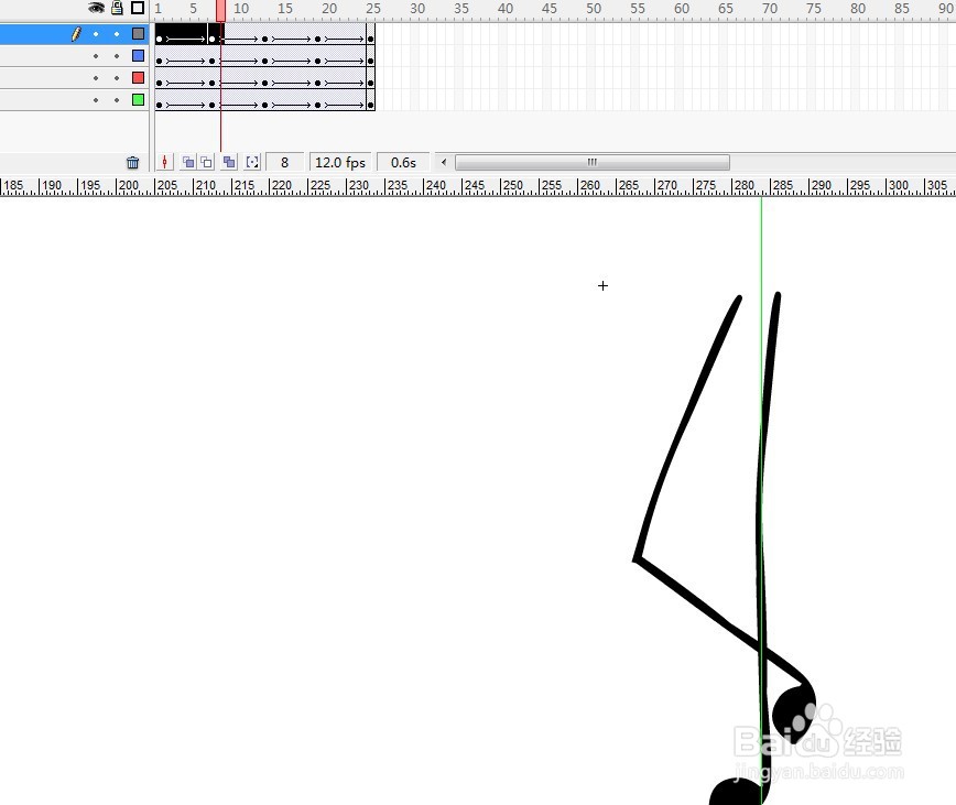 flash制作两条腿一个走路的动作