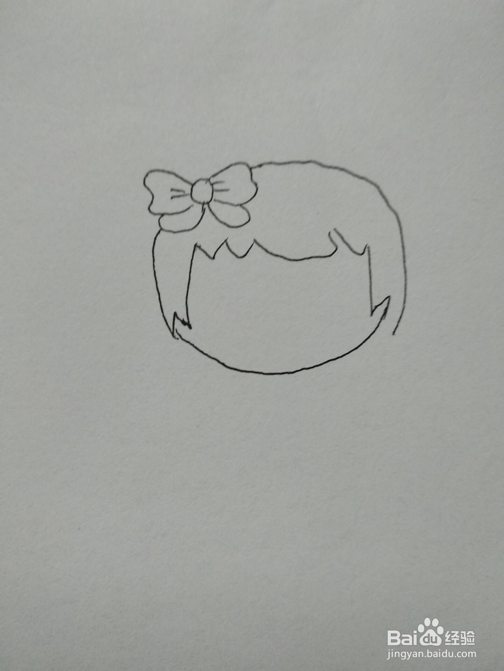 抖音中女孩简笔画步骤