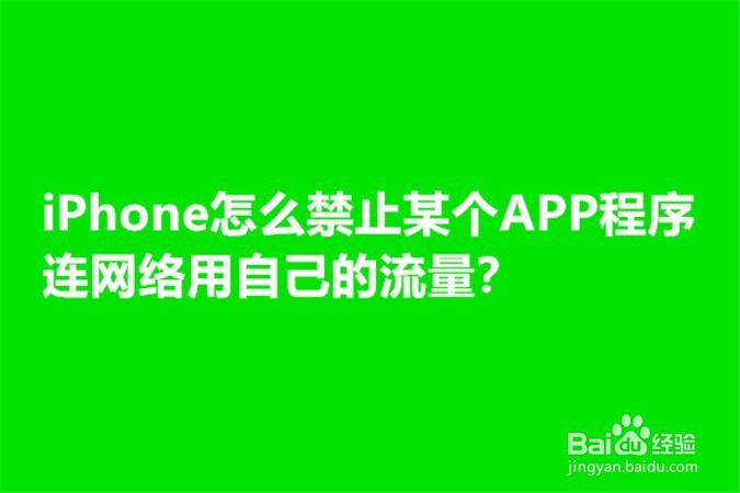 <b>iPhone怎么禁止某个APP程序连网络用自己的流量</b>