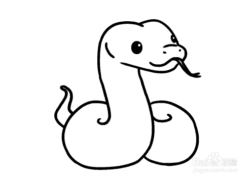 如何画一条可爱的蛇