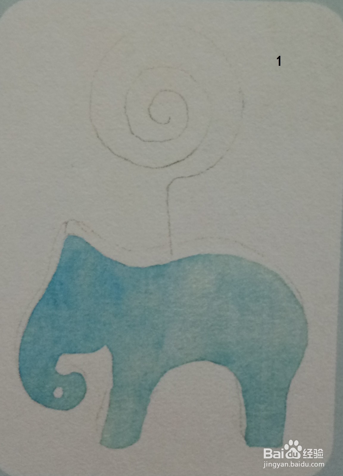 小象便签夹的水彩画-百度经验