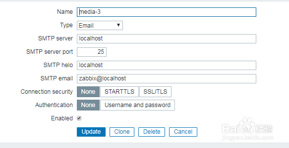 如何在zabbix中修改媒体类型？