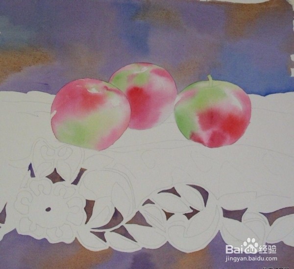 水彩苹果教程