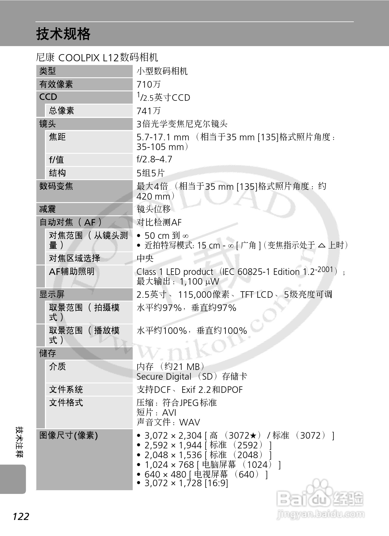 Nikon COOLPIXL12数码相机用户手册:[14]