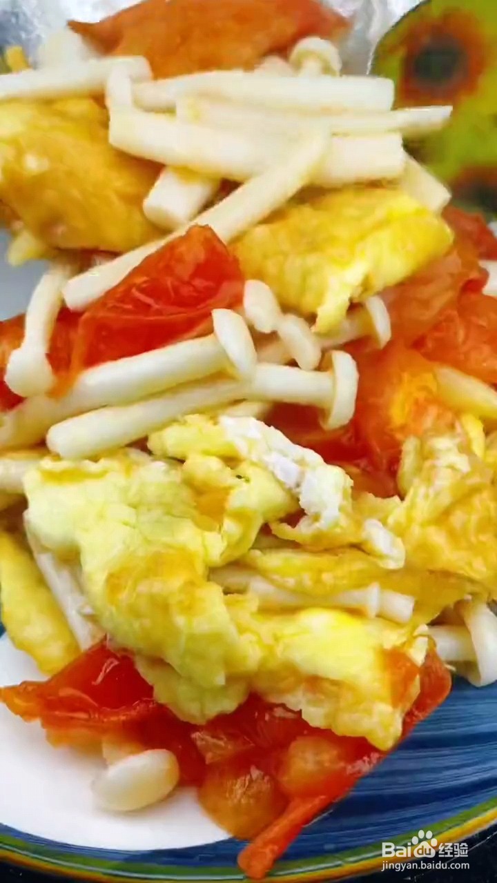 怎么做番茄白玉菇炒鸡蛋？