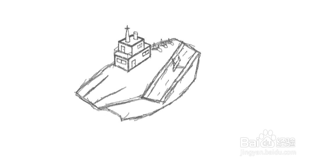 航空母舰的楼层怎么画