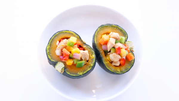 芝士鸡肉南瓜盅