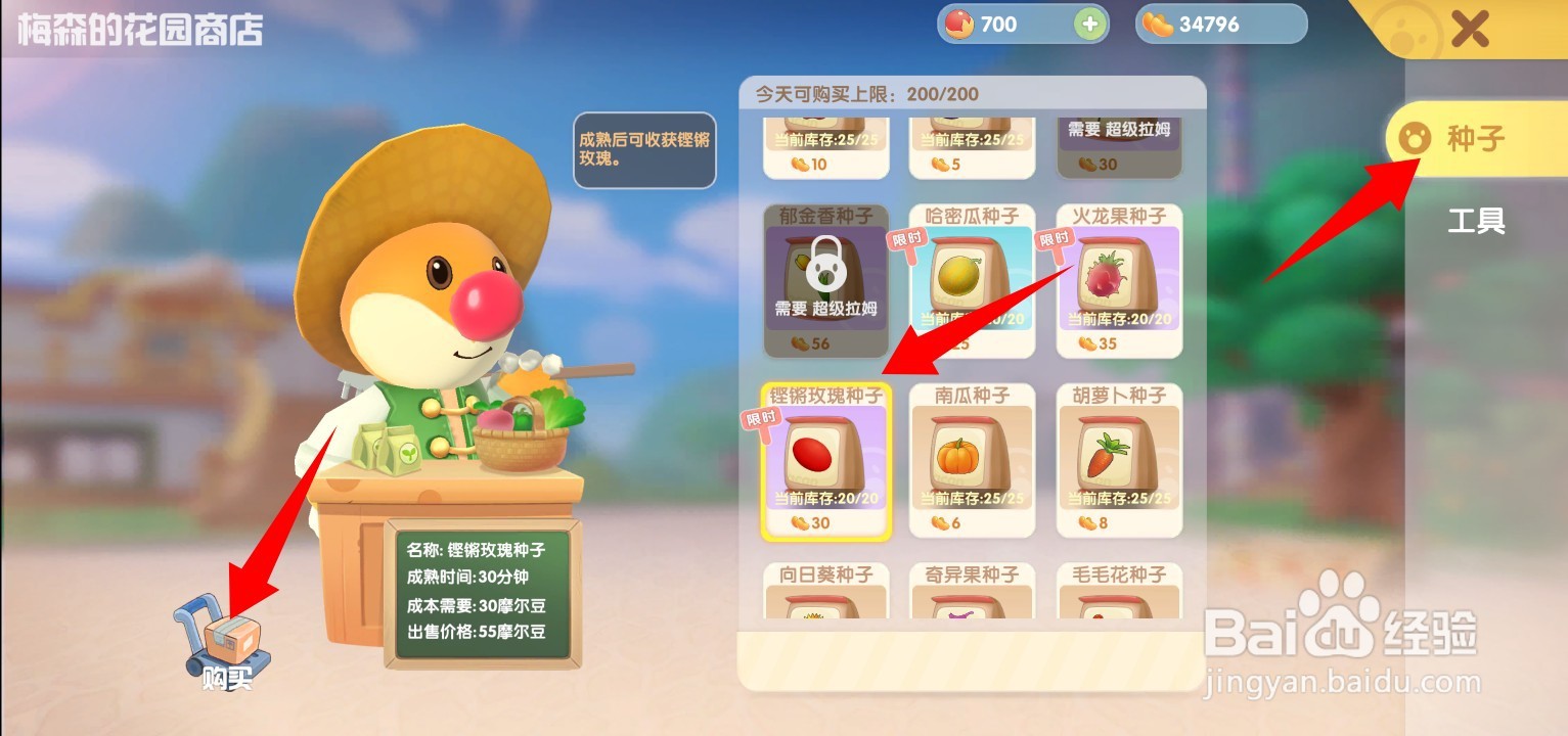 摩尔庄园手游铿锵玫瑰种子的3种获得方法