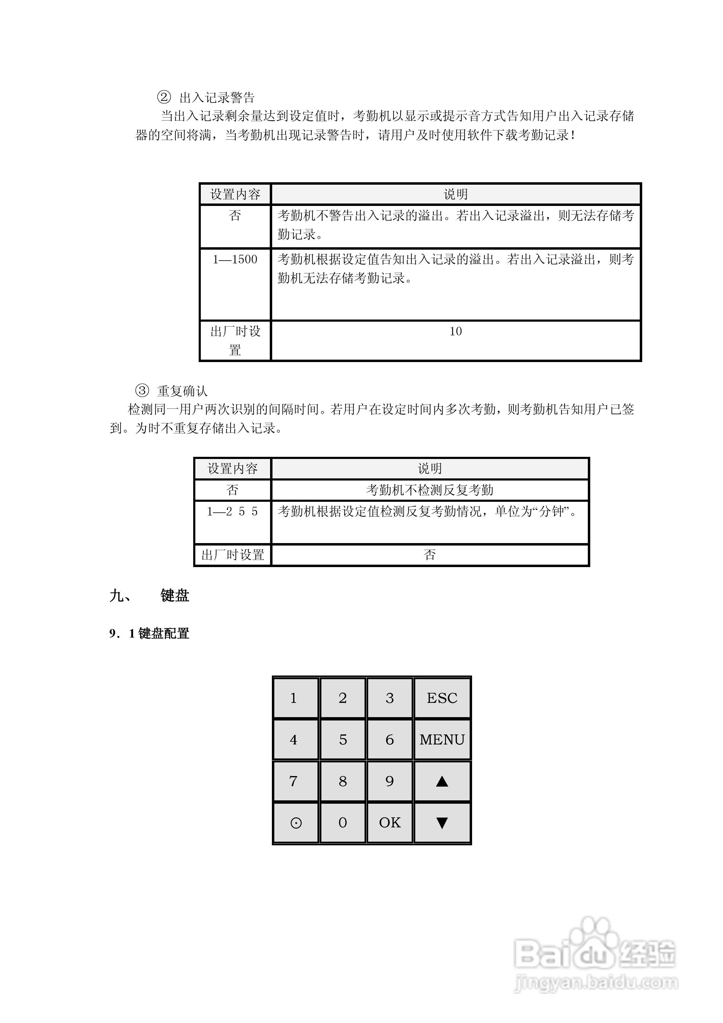 明诚智能指纹考勤机硬件说明书:[1]