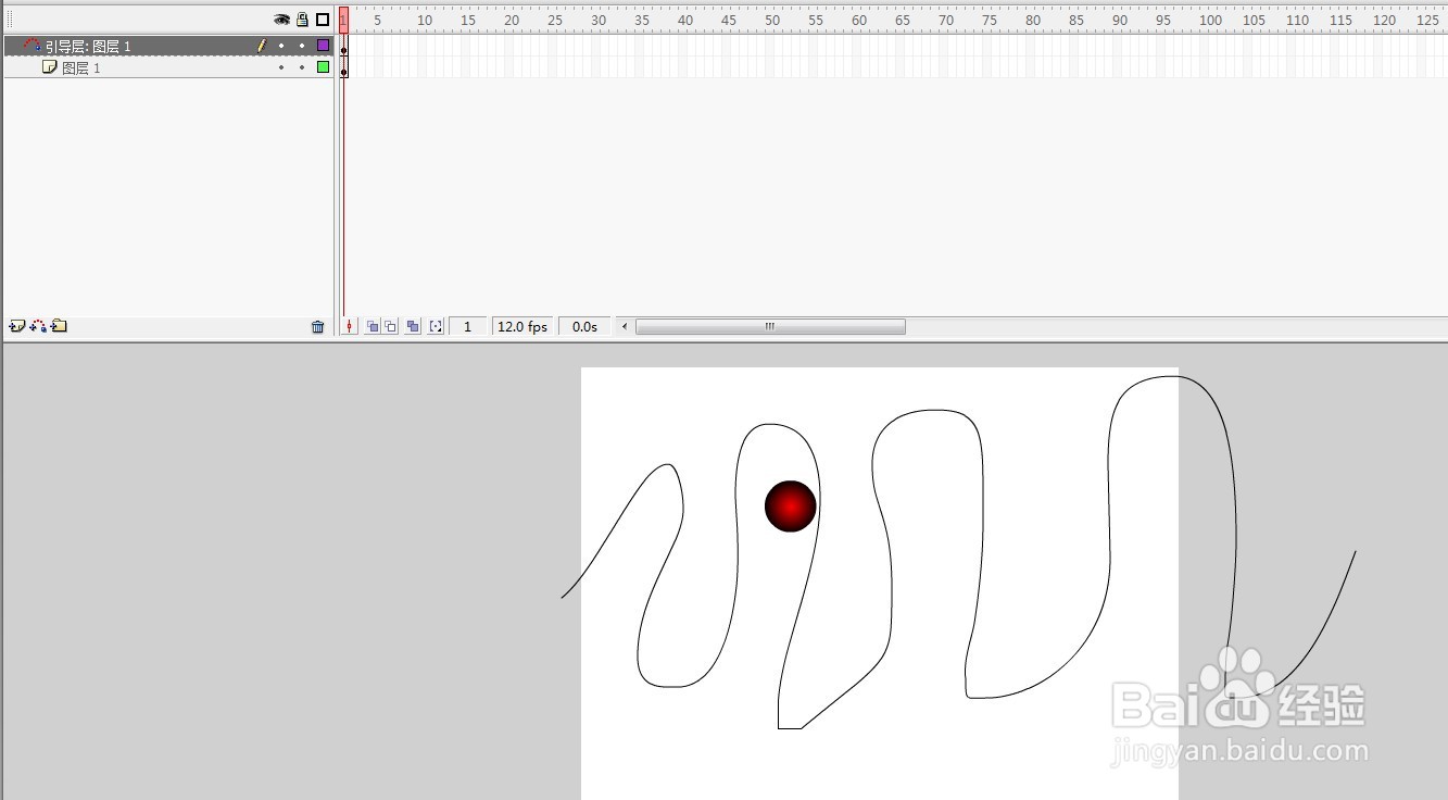 flash制作小球沿着自定义路径移动的方法