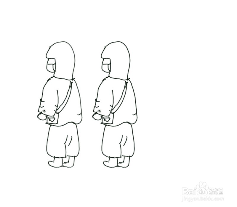 有序排队简笔画