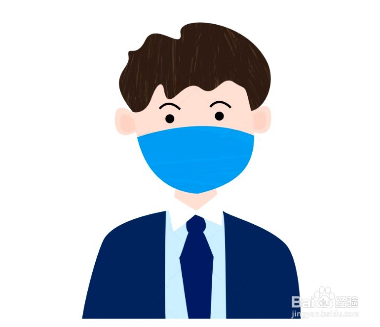 抗击疫情戴口罩简笔画