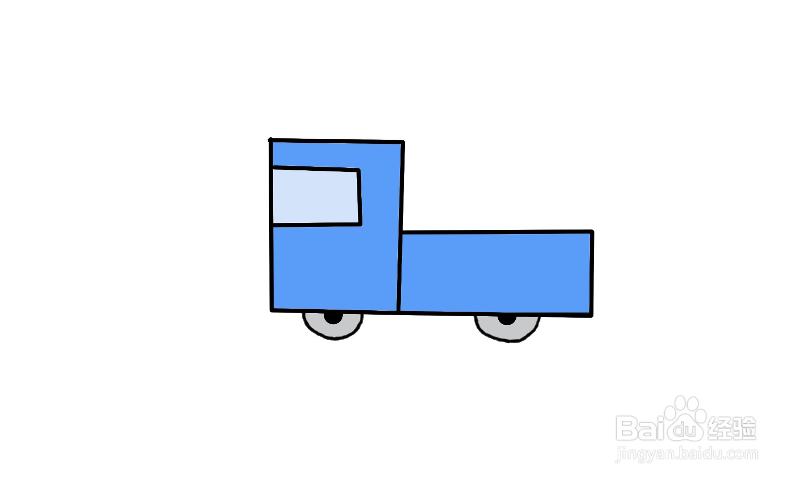 蓝色卡车简笔画图片图片
