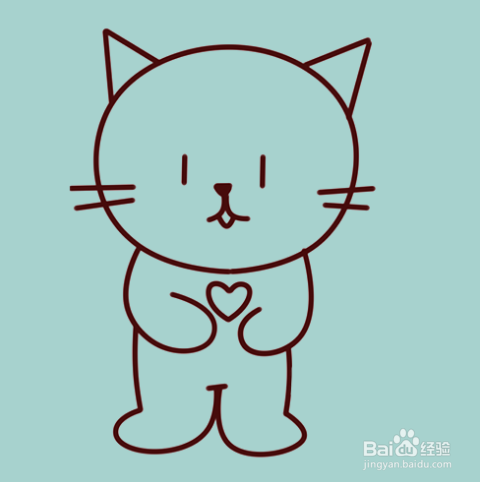 如何手工画小猫的简笔画?