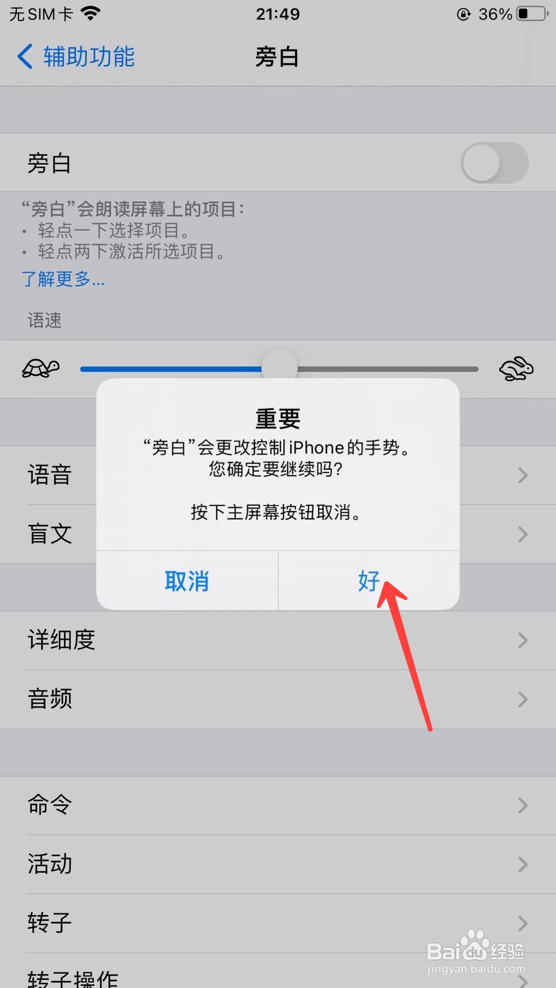 苹果手机怎么开启旁白