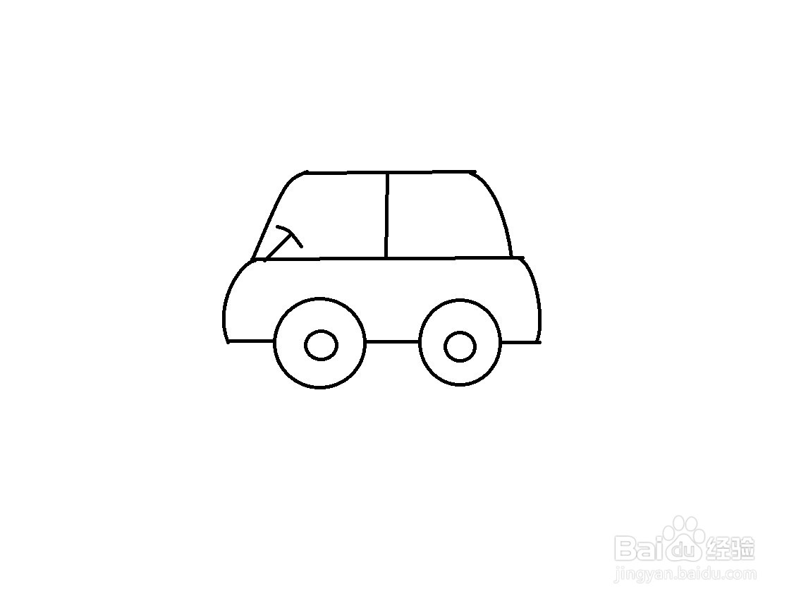 用一个三和两个圆画小车的方法