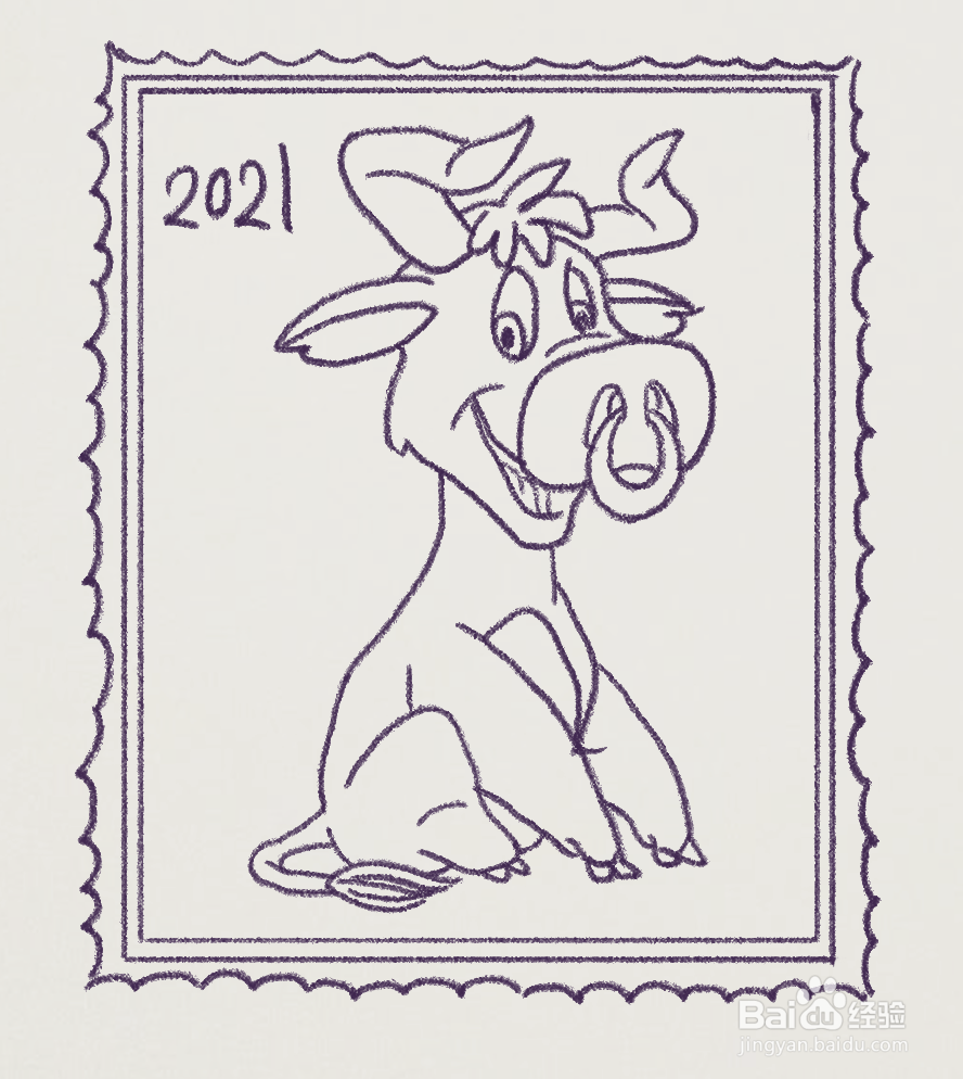 牛年邮票大赛怎么画