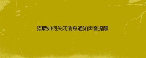 猎聘如何关闭消息通知声音提醒