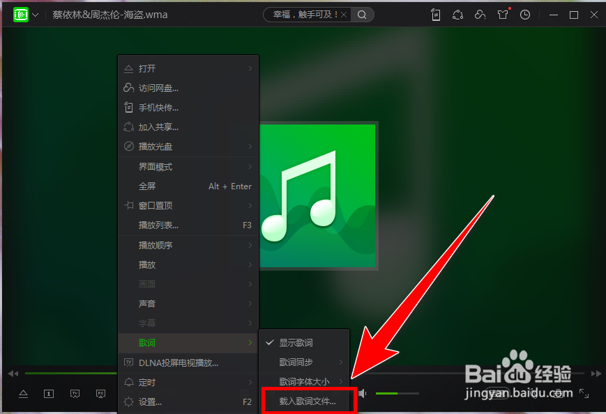 爱奇艺万能播放器如何载入歌词？