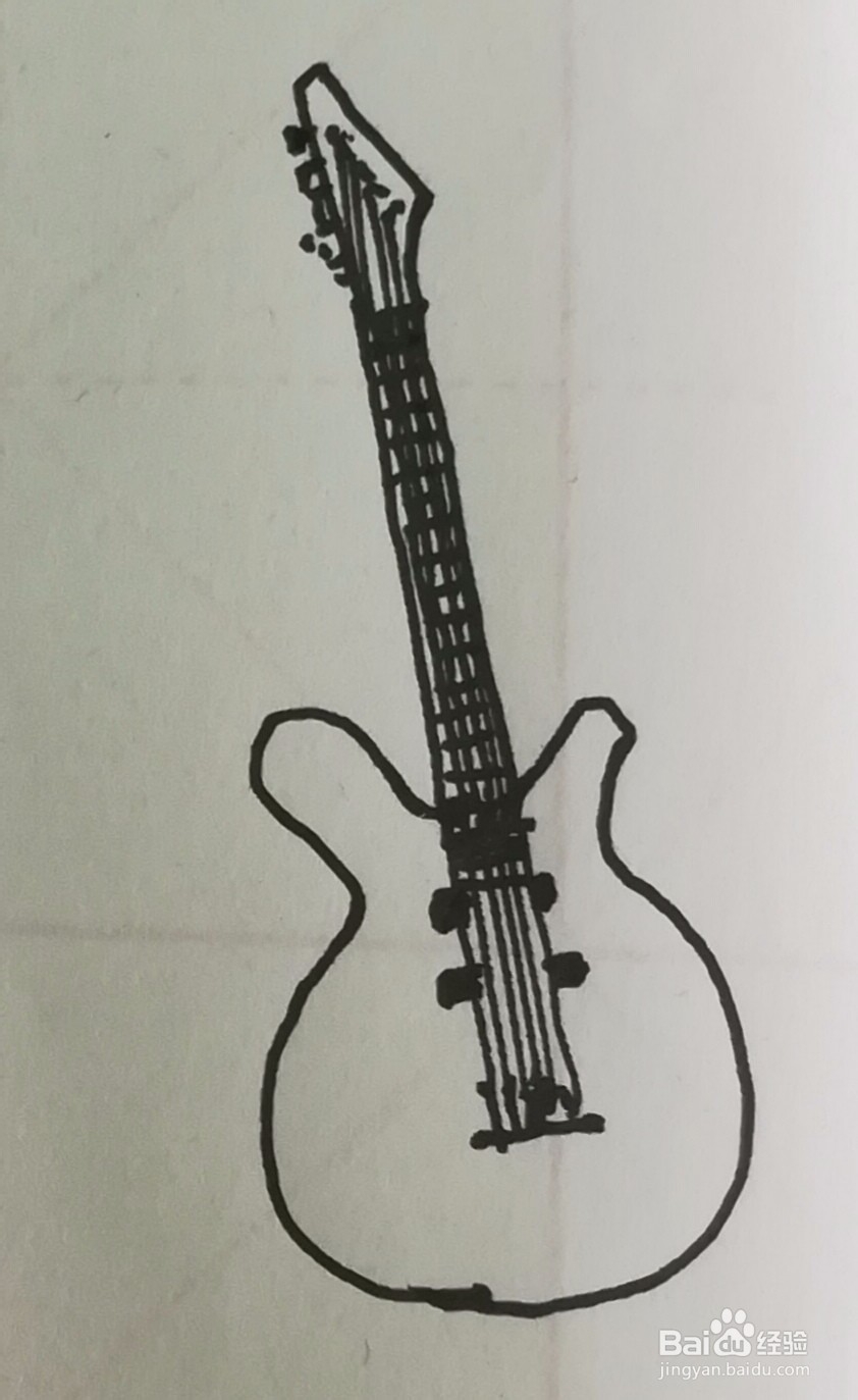 电吉他简笔画怎么画，按步骤图轻松学会