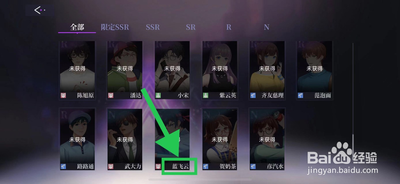 闪亮的你怎么查看蓝飞云的职能说明