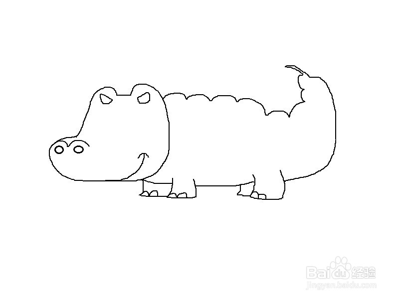 怎样画鳄鱼的简笔画