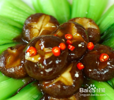 家常香菇油菜的做法