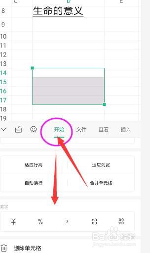 手机WPS表格文件中如何给单元格填充图案背景