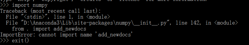 python3.6 numpy遇到错误及解决方法